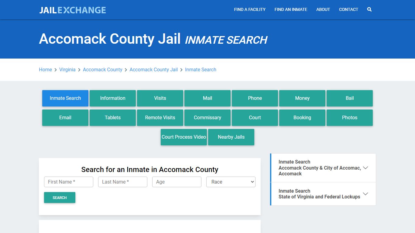 Accomack County Jail, VA Inmate Search: Roster & Mugshots